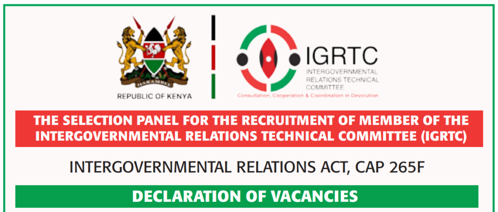 Intergovernmental Relations Technical Committee Recruitment – 7 Member Positions