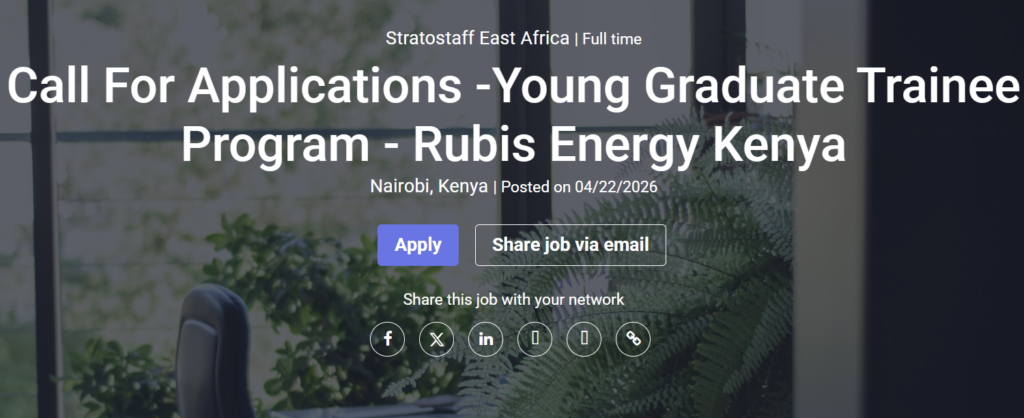 Rubis Energy Kenya Young Graduate Trainee Program 2026 – Apply By 15th June 2026